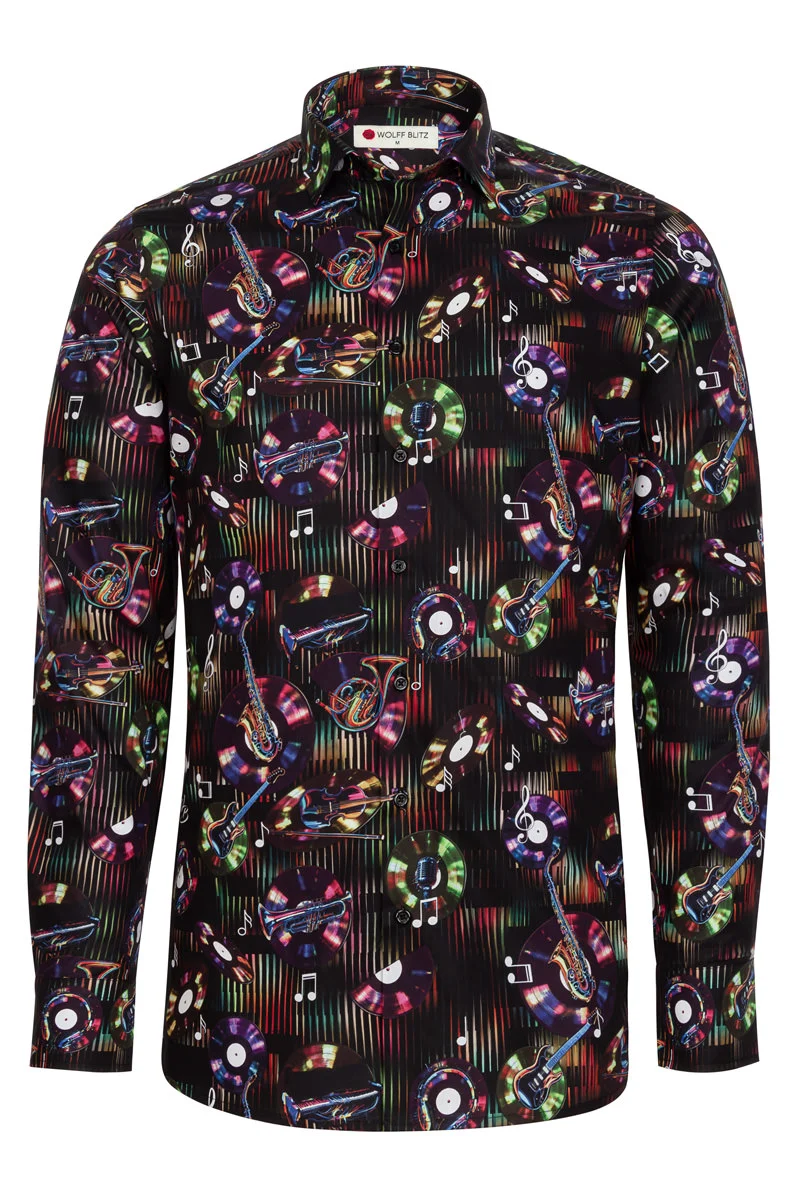 Midnight Funk Print Long Sleeve Shirt for Men