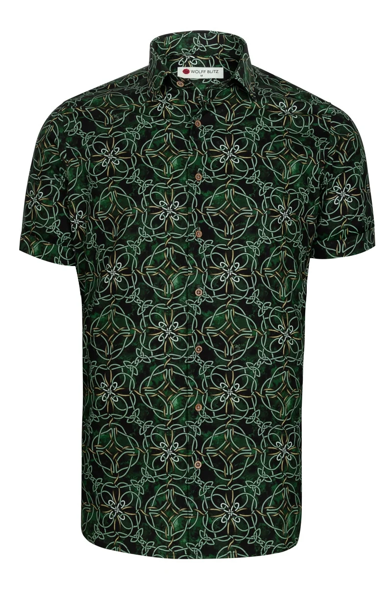Celtic Knots Printed Short Sleeve Shirt for Men