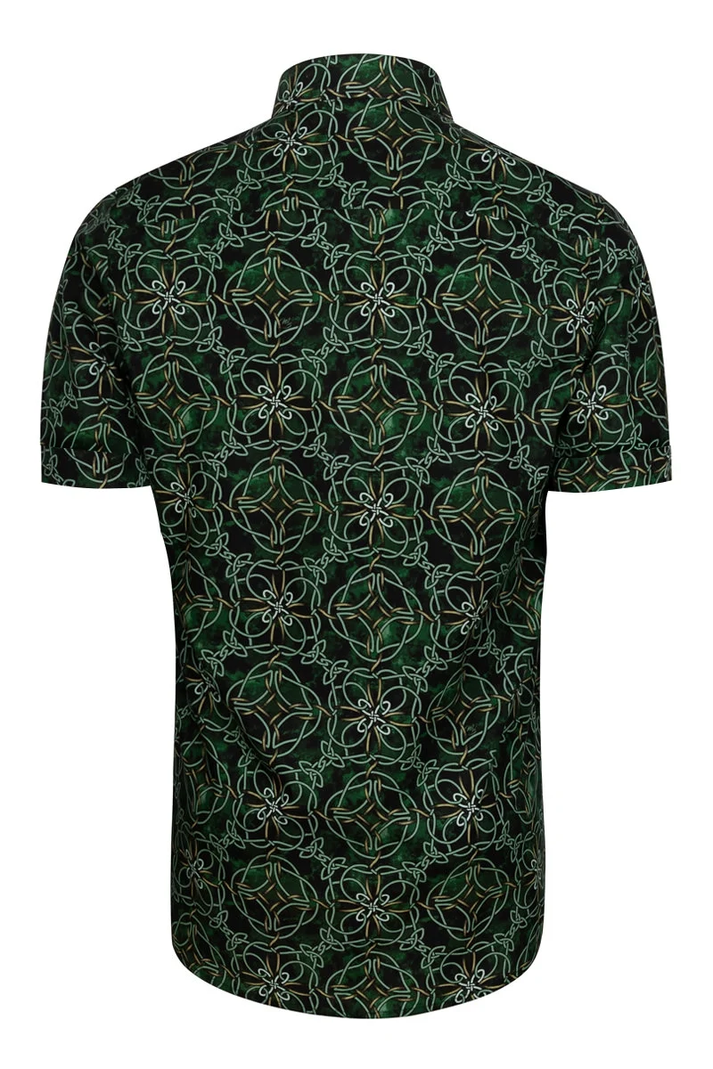 Celtic Knots Printed Short Sleeve Shirt for Men