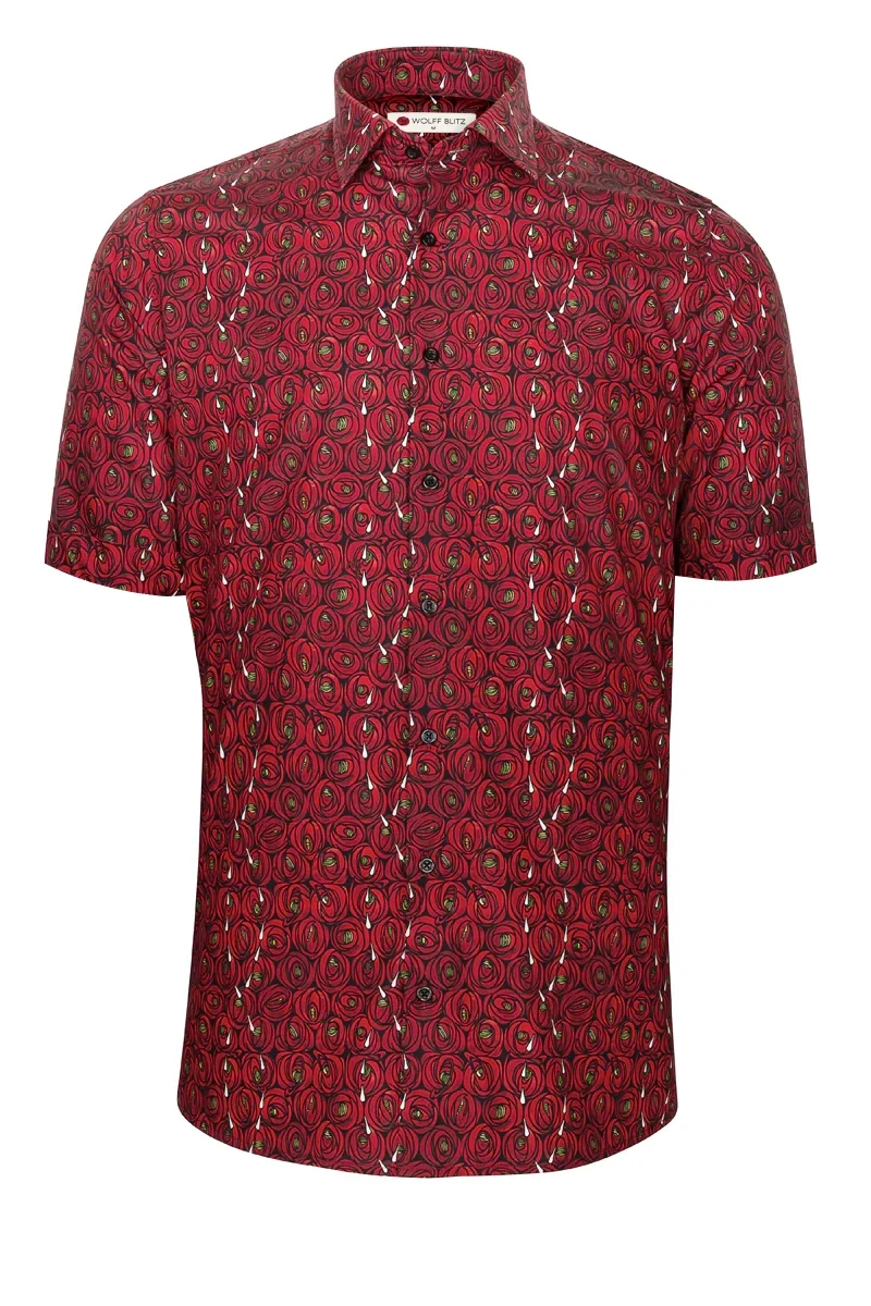 Rose and Teardrops - Rennie Mackintosh Short Sleeve Print Shirt for Men