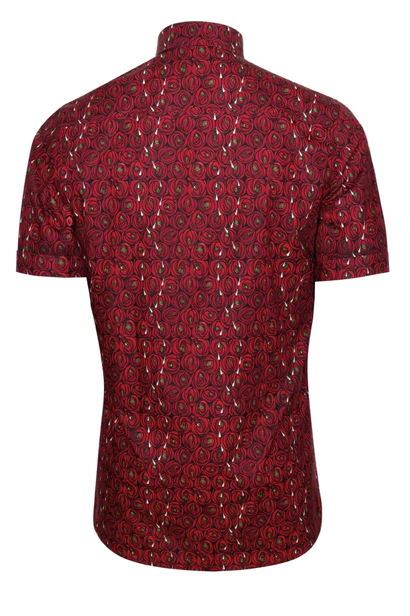 Rose and Teardrops - Rennie Mackintosh Short Sleeve Print Shirt for Men
