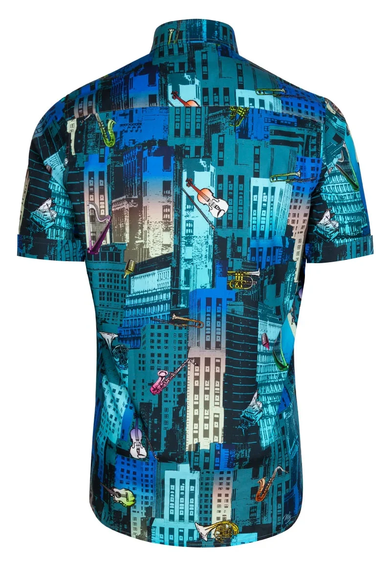Rotterdam Jazz Festival Short Sleeve Print Shirt for Men