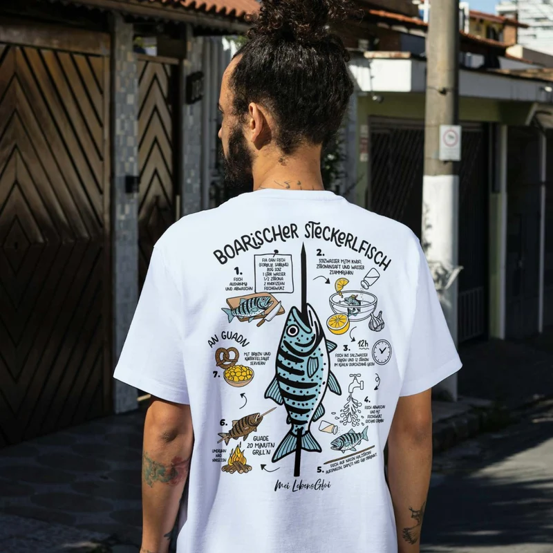 Herren T-Shirt "Boarischer Steckerlfisch"