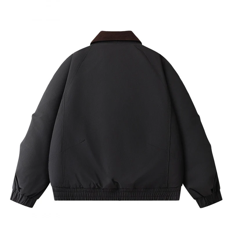 Herren Boxige Kurzjacke mit Cordkragen, doppelter Front und Kordelzugsaum Nord Taschen