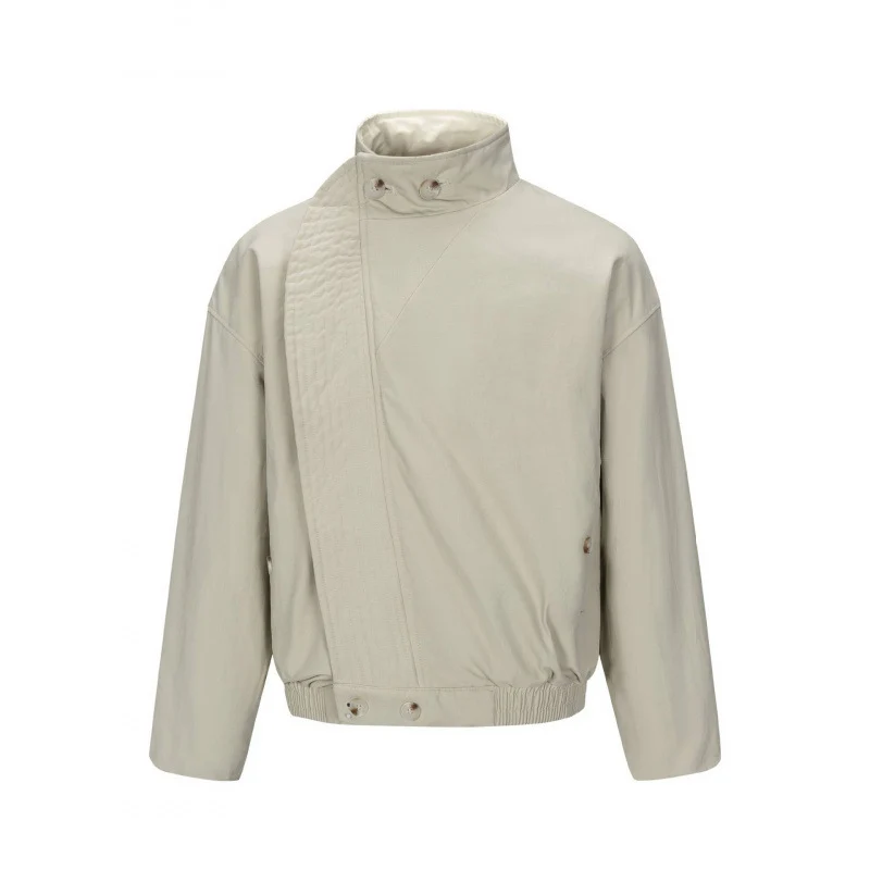 Herren Asymmetrische Kurzjacke mit Stehkragen, gesteppter Frontblende und elastischem Saum Nord Taschen