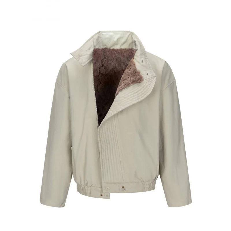 Herren Asymmetrische Kurzjacke mit Stehkragen, gesteppter Frontblende und elastischem Saum Nord Taschen
