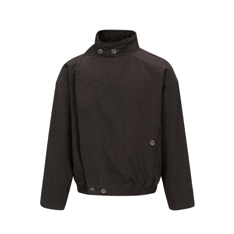 Herren Asymmetrische Kurzjacke mit Stehkragen, gesteppter Frontblende und elastischem Saum Nord Taschen