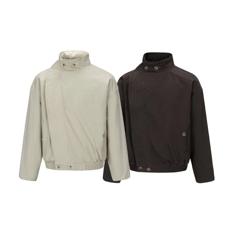 Herren Asymmetrische Kurzjacke mit Stehkragen, gesteppter Frontblende und elastischem Saum Nord Taschen