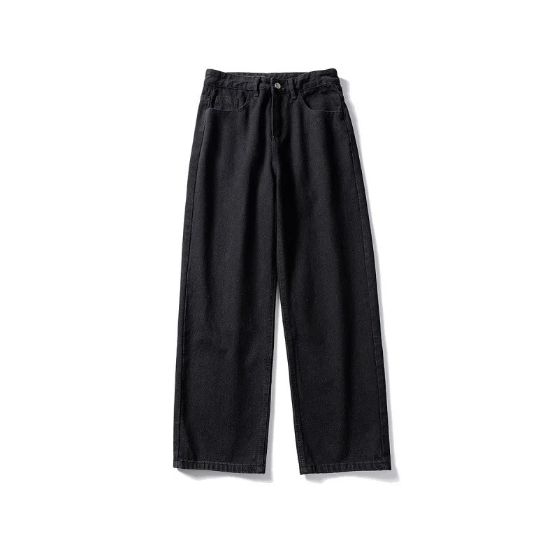 Damen Weitgeschnittene High-Waist Denim-Jeans mit geradem Bein Nord Taschen