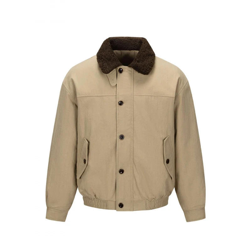 Herren Kurz geschnittene Blouson-Jacke im Field-Stil mit Teddykragen und Pattentaschen Nord Taschen