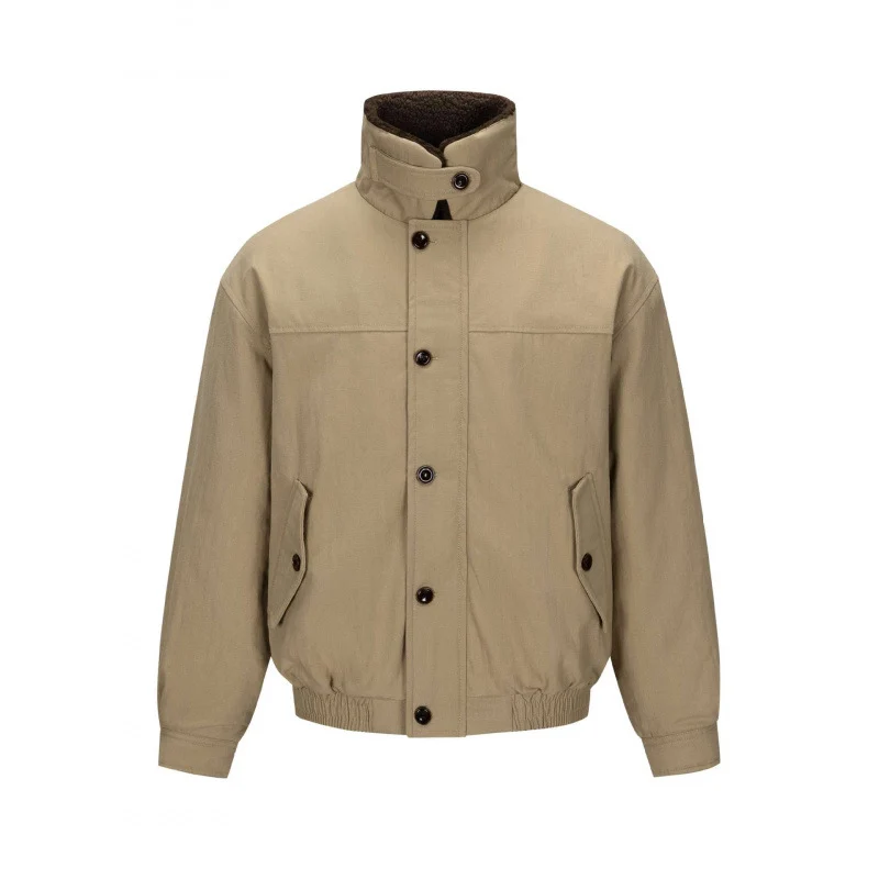 Herren Kurz geschnittene Blouson-Jacke im Field-Stil mit Teddykragen und Pattentaschen Nord Taschen