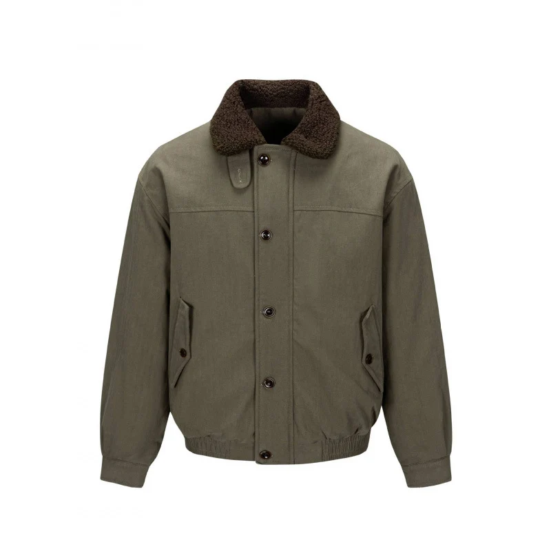 Herren Kurz geschnittene Blouson-Jacke im Field-Stil mit Teddykragen und Pattentaschen Nord Taschen