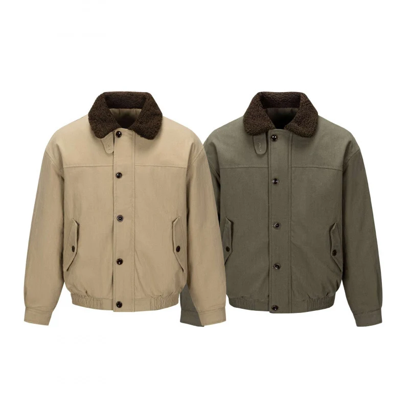 Herren Kurz geschnittene Blouson-Jacke im Field-Stil mit Teddykragen und Pattentaschen Nord Taschen