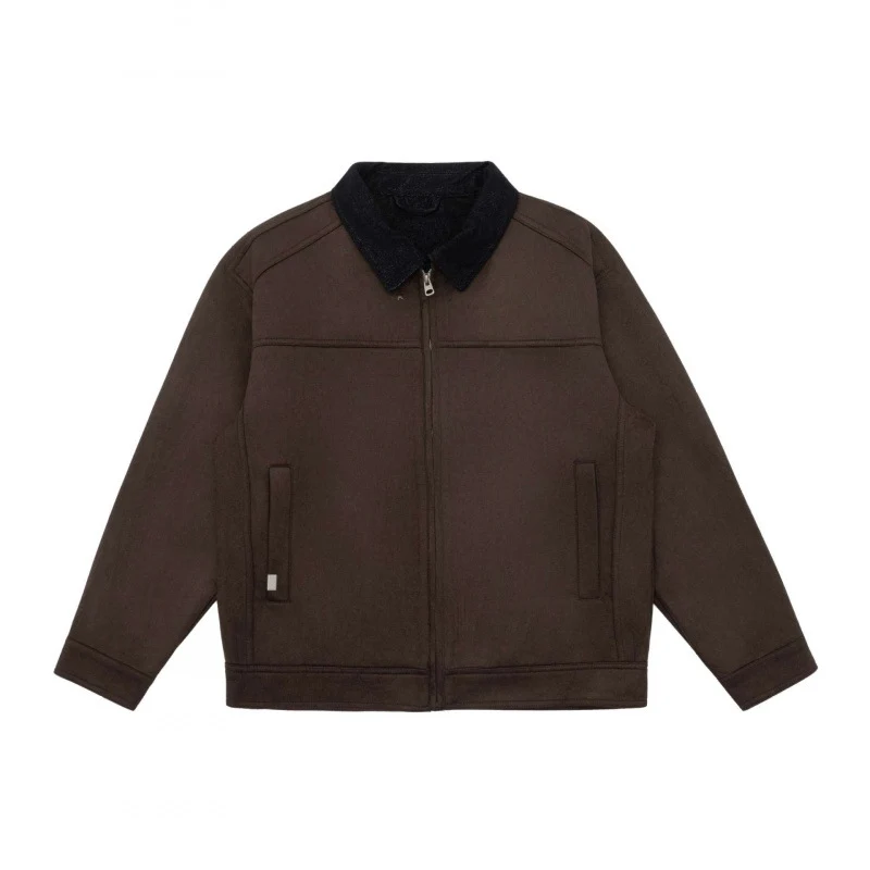 Herren Kastenförmige Zip‑Blousonjacke mit Cordkragen und minimalistischen Eingrifftaschen Nord Taschen
