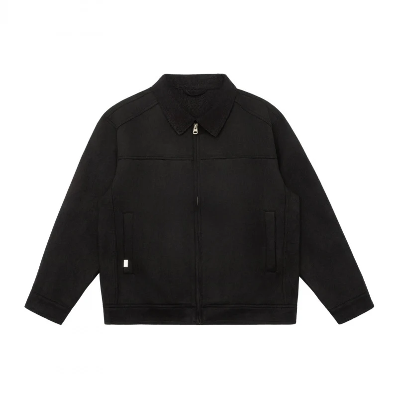 Herren Kastenförmige Zip‑Blousonjacke mit Cordkragen und minimalistischen Eingrifftaschen Nord Taschen