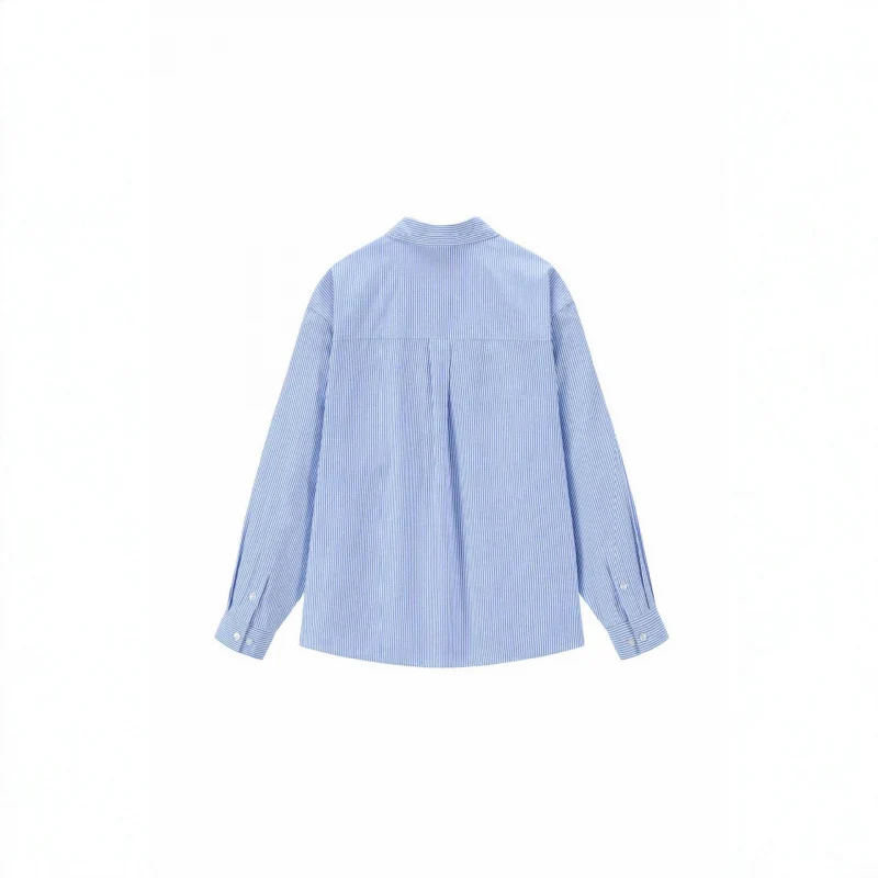 Damen Oversize-Casual-Hemd mit feinem Nadelstreifen und dekorativer Schleifen-Applikation Nord Taschen