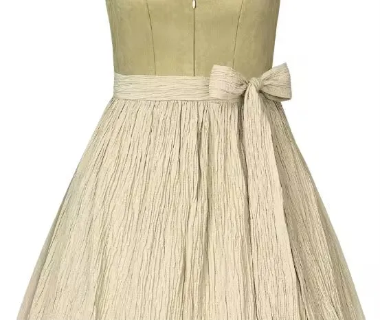 Dirndl Liga Di Bavaria Salbeigrün Velours&Leinen 70cm