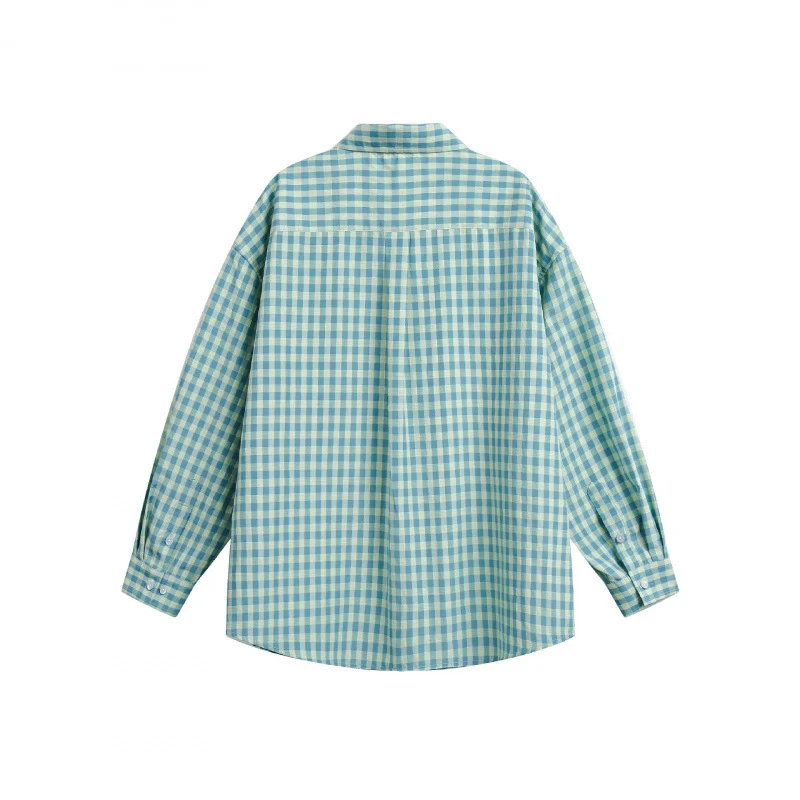 Damen Weites Oversize-Karohemd mit Brusttasche und abgerundetem Saum Nord Taschen