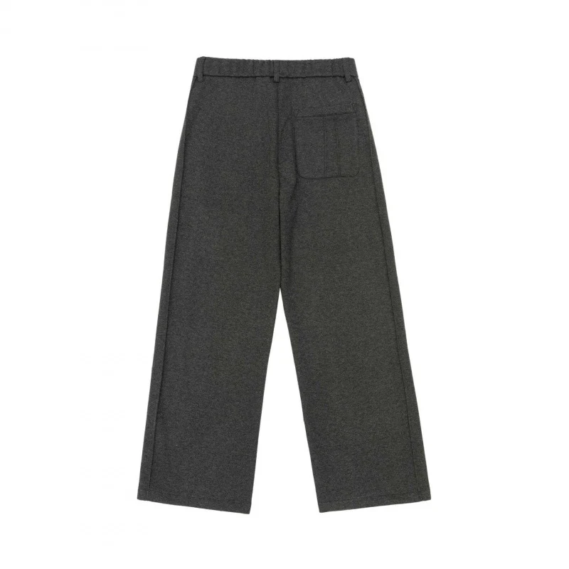 Damen Weite Wollmix-Hose mit Bügelfalte, Hoher Bund und geradem Bein Nord Taschen