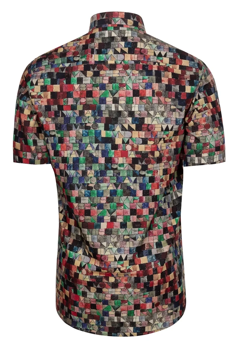 Gray of Night P. Klee Short Sleeve Print Shirt for Men