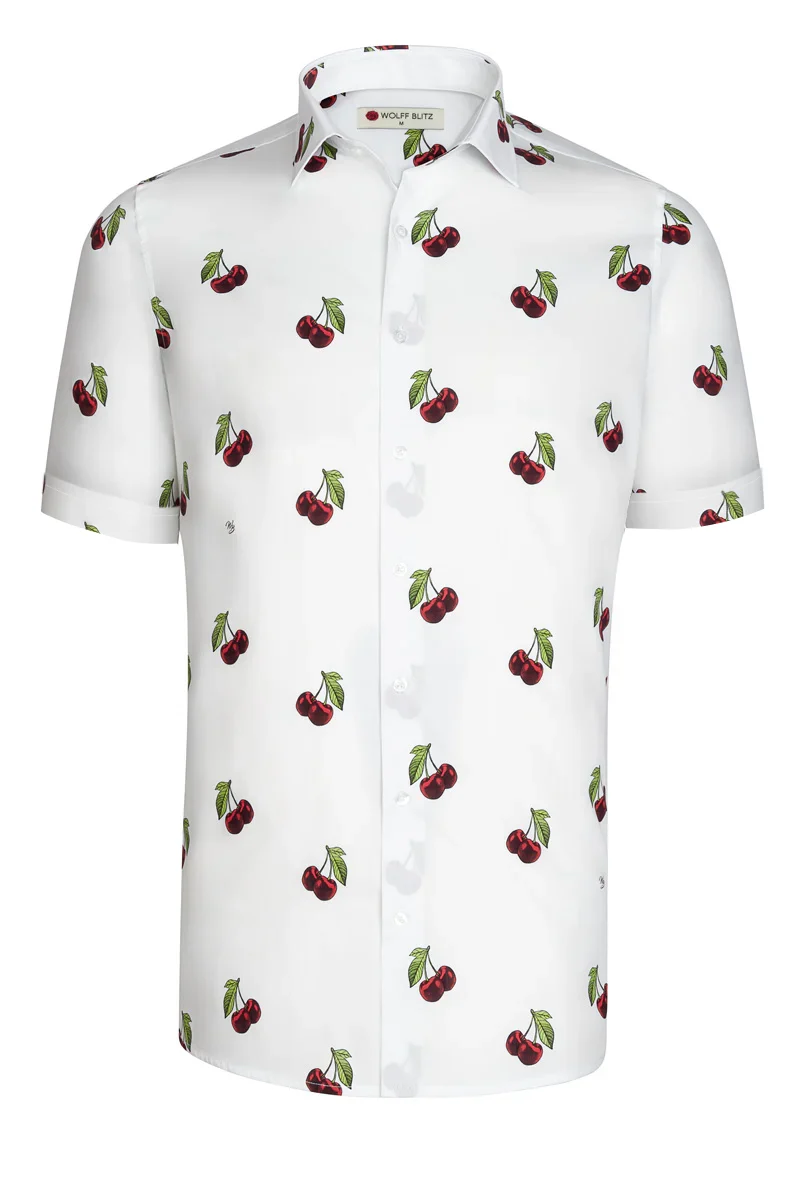 Cherries Short Sleeve Print Shirt for Men