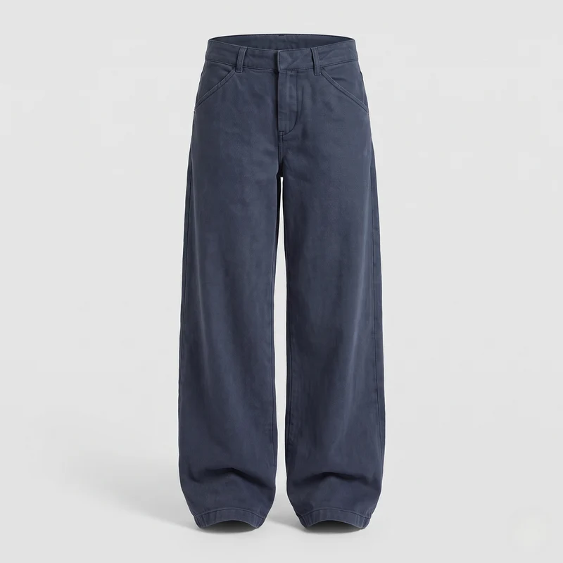 Damen Weite High‑Waist Baumwollhose mit Cargo‑Inspiration und weitem Bein Nord Taschen