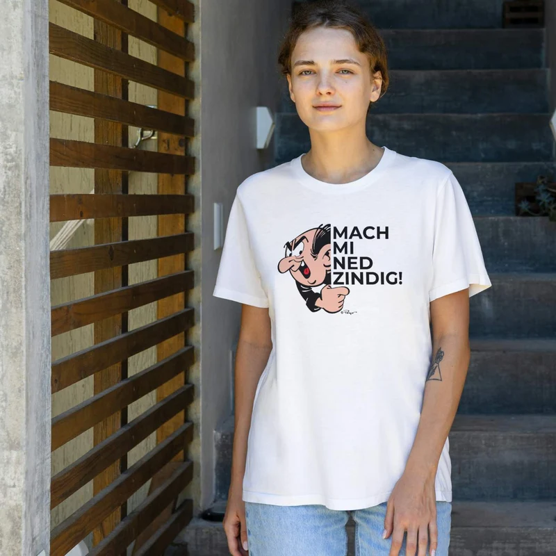 ®Die Schlümpfe Damen T-Shirt "Mach mi ned zindig"