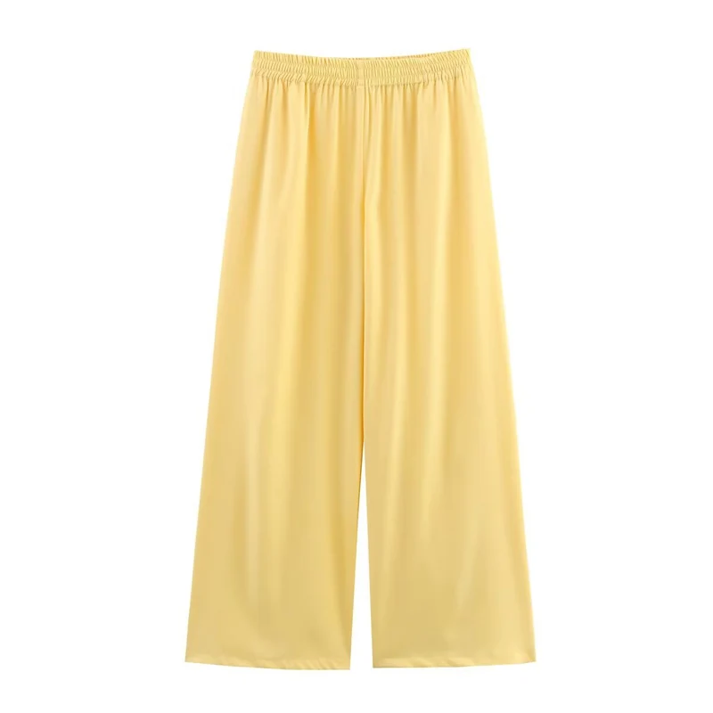 Damen Weite Palazzohose mit elastischem Bund und fließender Beinweite Nord Taschen