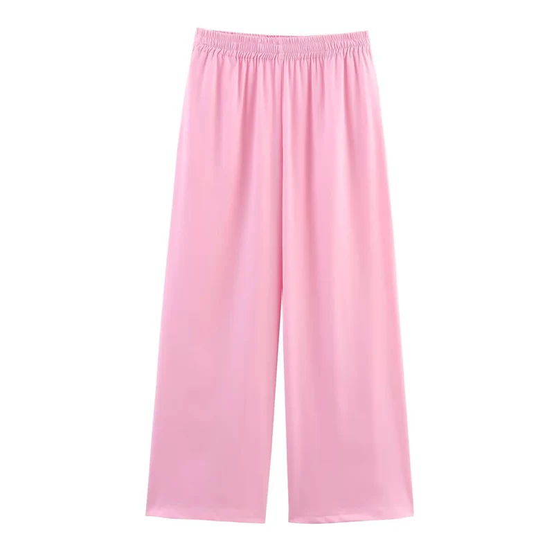 Damen Weite Palazzohose mit elastischem Bund und fließender Beinweite Nord Taschen