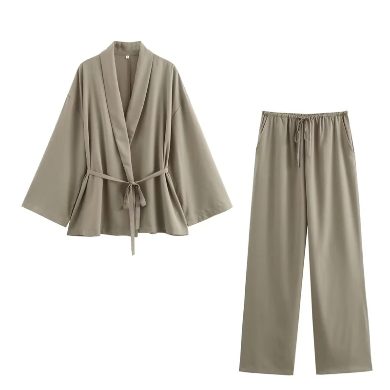 Damen weite Lounge‑Hose mit elastischem Tunnelzugbund und Eingrifftaschen Nord Taschen