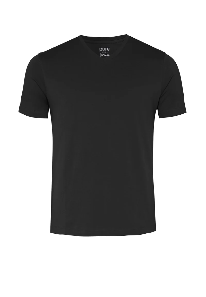 6006-92977 - T-Shirt V-Neck slim fit - schwarz