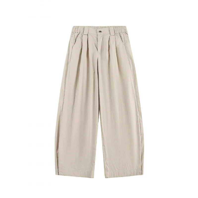Damen Weite hochgeschnittene Culotte‑Hose mit Bundfalten, elastischem Taillenbund und Eingrifftaschen Nord Taschen