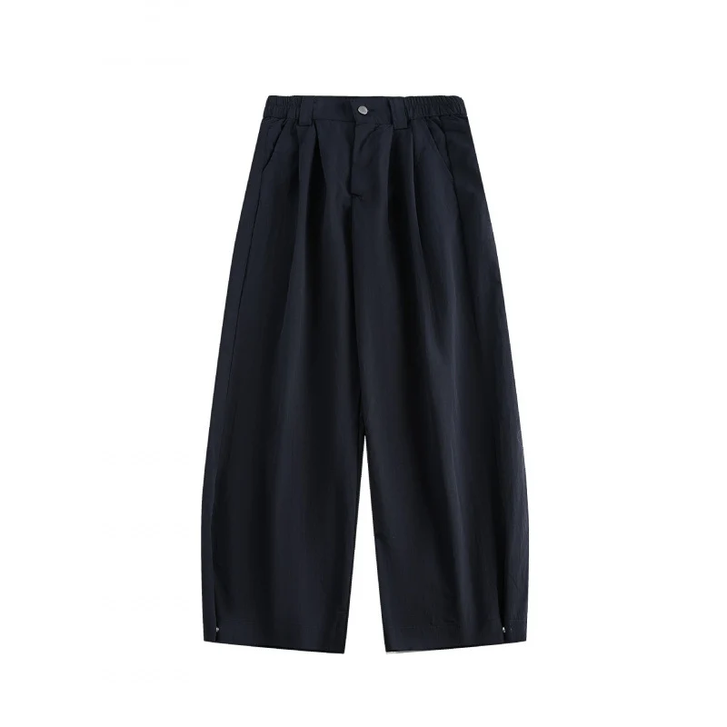Damen Weite hochgeschnittene Culotte‑Hose mit Bundfalten, elastischem Taillenbund und Eingrifftaschen Nord Taschen