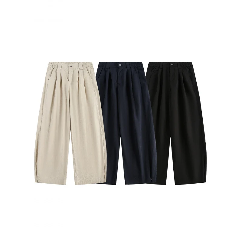 Damen Weite hochgeschnittene Culotte‑Hose mit Bundfalten, elastischem Taillenbund und Eingrifftaschen Nord Taschen