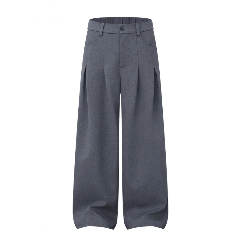 Damen Weite Highwaist-Hose mit Kellerfalten, Gürtelschlaufen und Cropped-Bein Nord Taschen