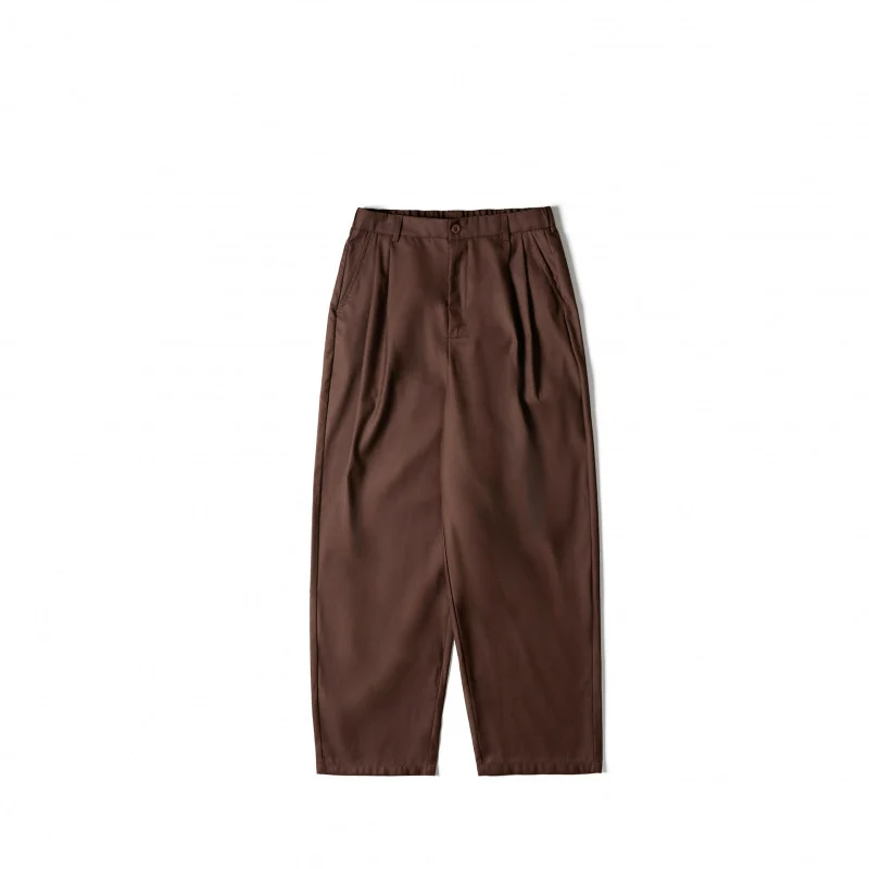 Damen Weite Highwaist-Hose mit Bundfalten, verkürztem Saum und tapered Schnitt Nord Taschen