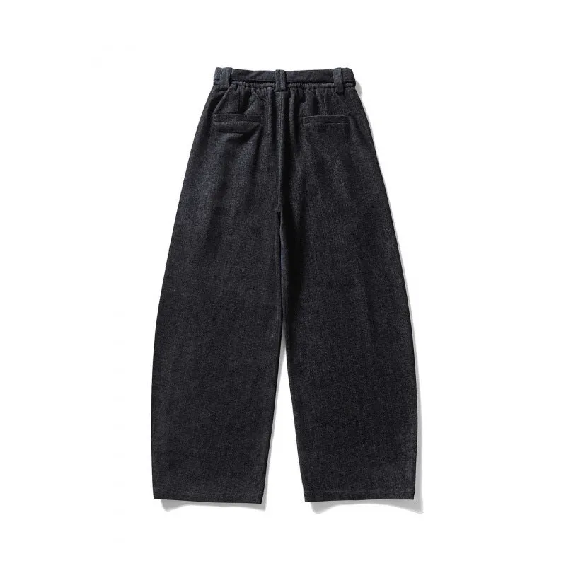 Damen Weite Highwaist-Hose mit Bundfalten, Balloon-Silhouette und Stoffgürtel Nord Taschen