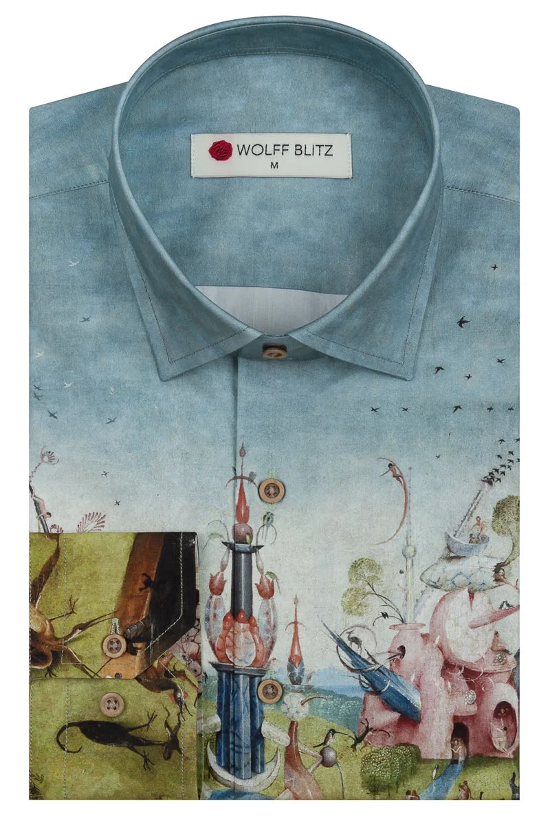 The Garden Of Jeroen Bosch Print Long Sleeve Shirt for Men