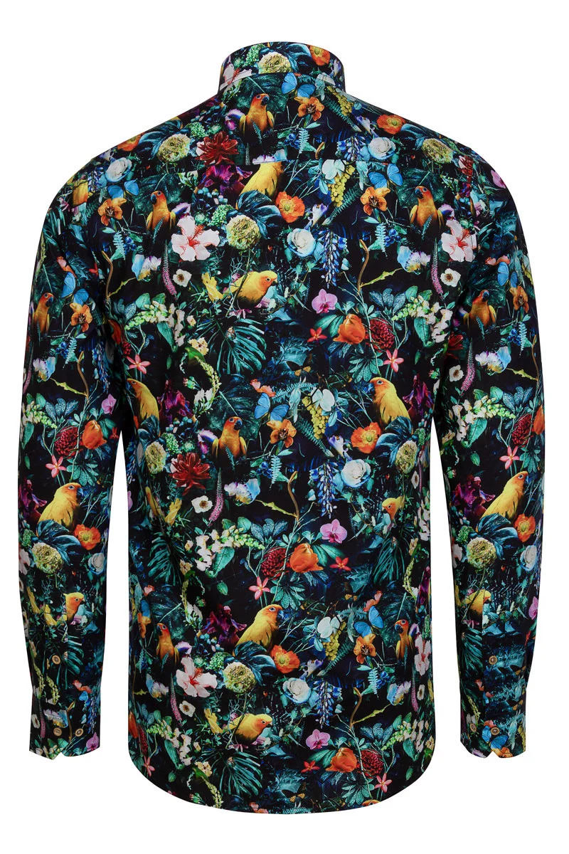Jesper Krijgsman Floral Graphics Long Sleeve Print Shirt for Men