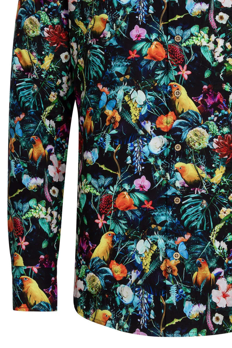 Jesper Krijgsman Floral Graphics Long Sleeve Print Shirt for Men