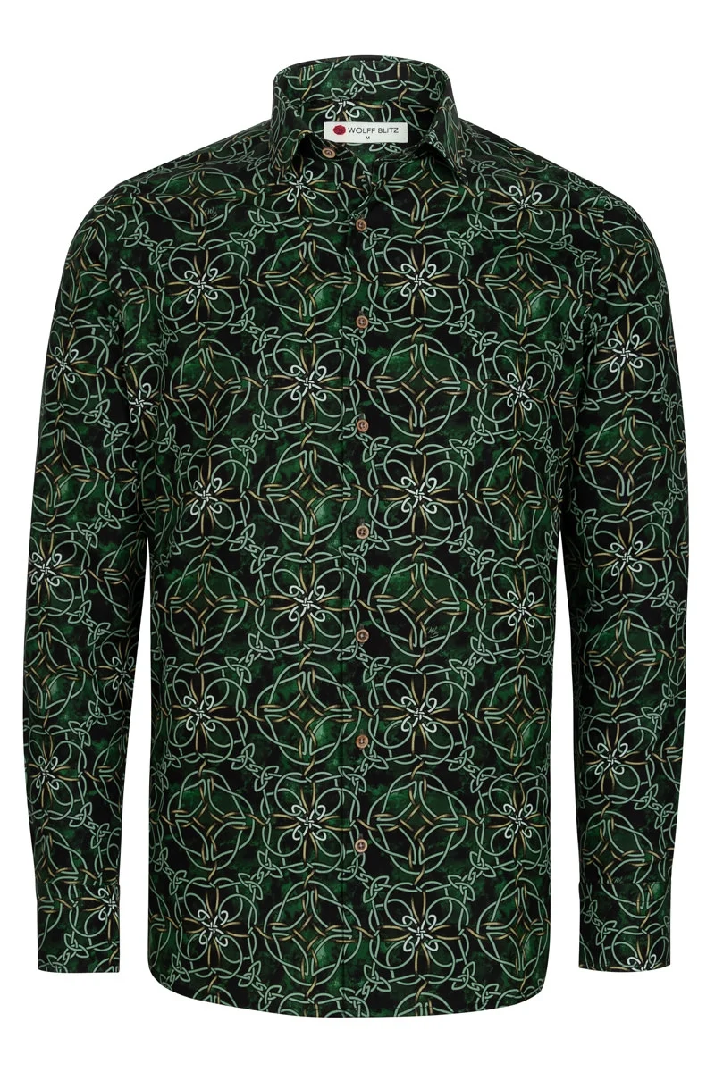 Celtic Knots Printed Long Sleeve Shirt for Men