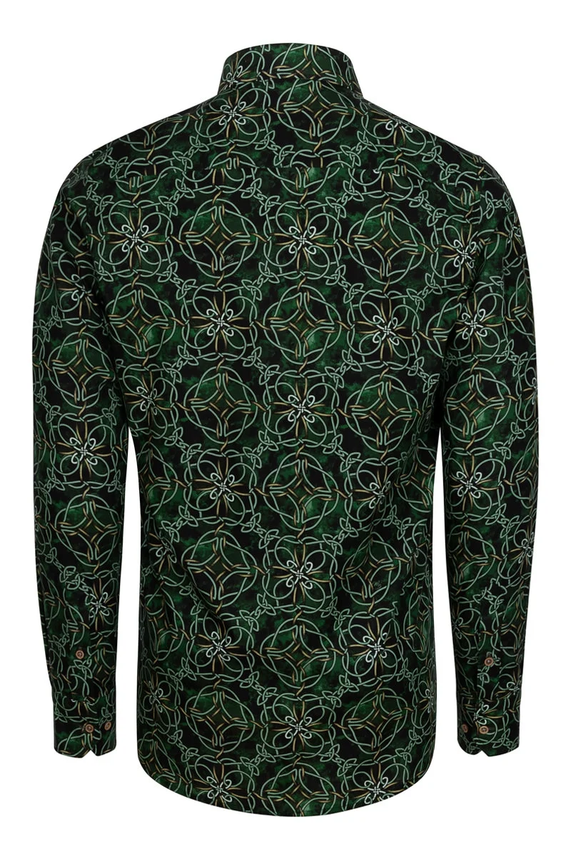 Celtic Knots Printed Long Sleeve Shirt for Men
