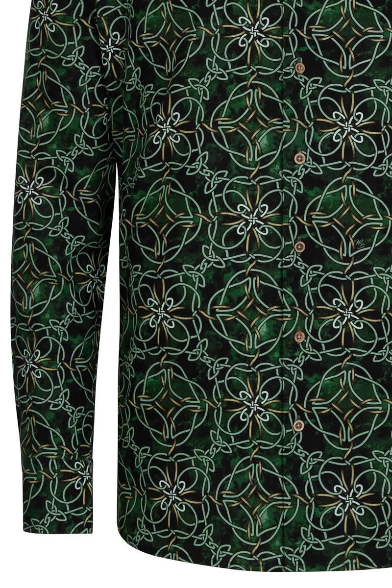 Celtic Knots Printed Long Sleeve Shirt for Men