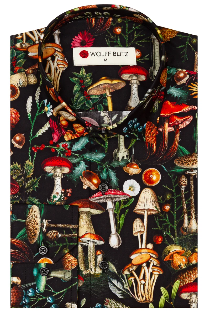 Mushroom Forest Long Sleeve Men's Shirt