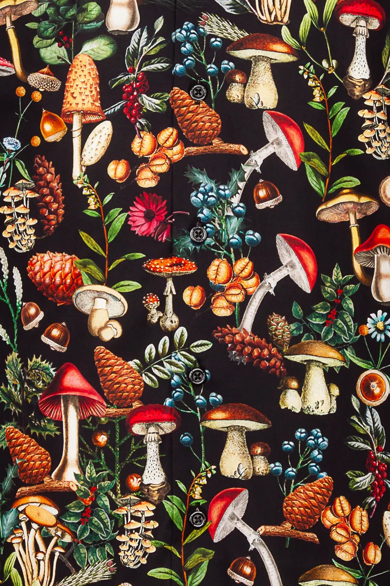 Mushroom Forest Long Sleeve Men's Shirt
