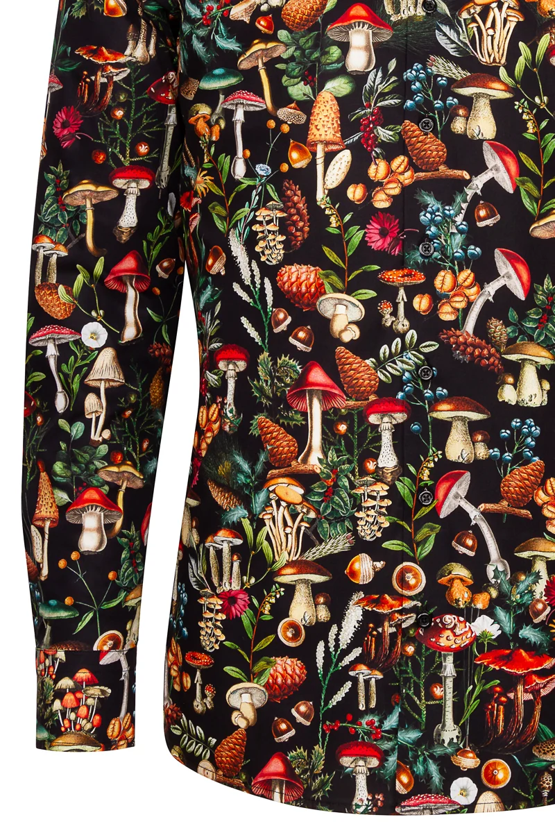 Mushroom Forest Long Sleeve Men's Shirt