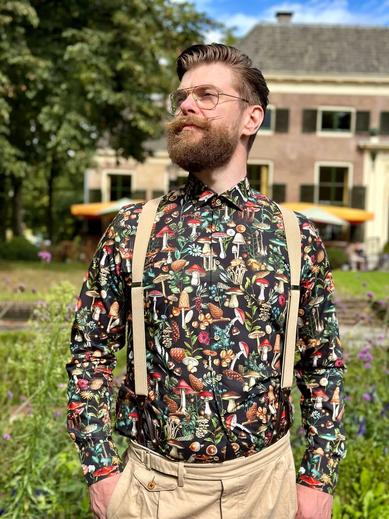 Mushroom Forest Long Sleeve Men's Shirt