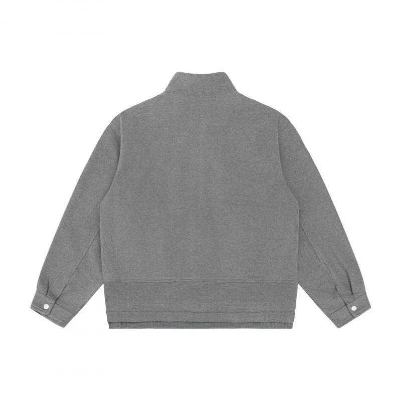 Herren Kurz geschnittener Boxy‑Blouson aus Wollmix mit Stehkragen, Metallreißverschluss und verdeckten Eingrifftaschen Nord Taschen