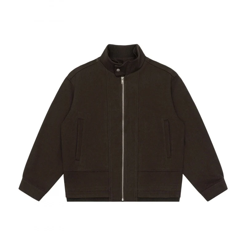 Herren Kurz geschnittener Boxy‑Blouson aus Wollmix mit Stehkragen, Metallreißverschluss und verdeckten Eingrifftaschen Nord Taschen