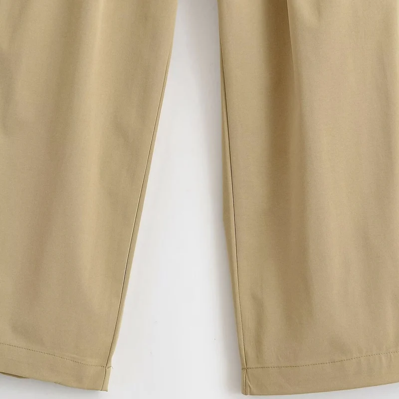 Damen Weite High Waist Hose mit Bundfalten, Bügelfalte und Eingrifftaschen Nord Taschen